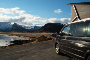 Black rental VW Camper California camper van in Lofoten Islands