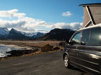 Black rental VW Camper California camper van in Lofoten Islands